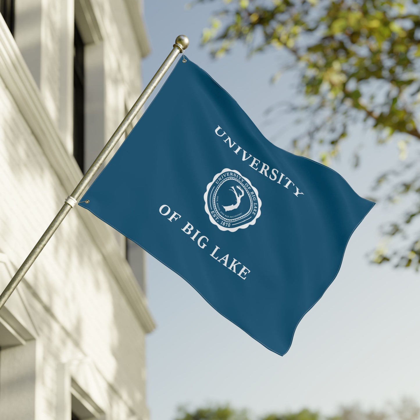 University of Big Lake Double-Sided Flag with Grommets - Blue