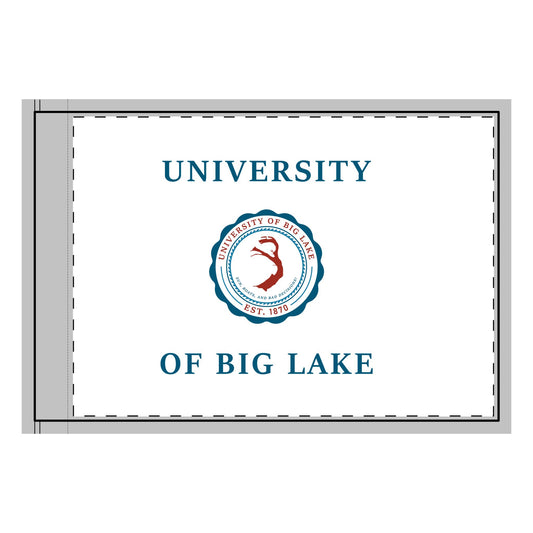 University of Big Lake Double-Sided Flag with Sleeve Attachment - White