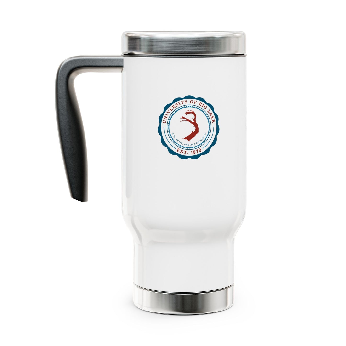 Travel Mug — Vintage Surf Seal Logo 14oz Stainless Steel Travel Mug with Handle