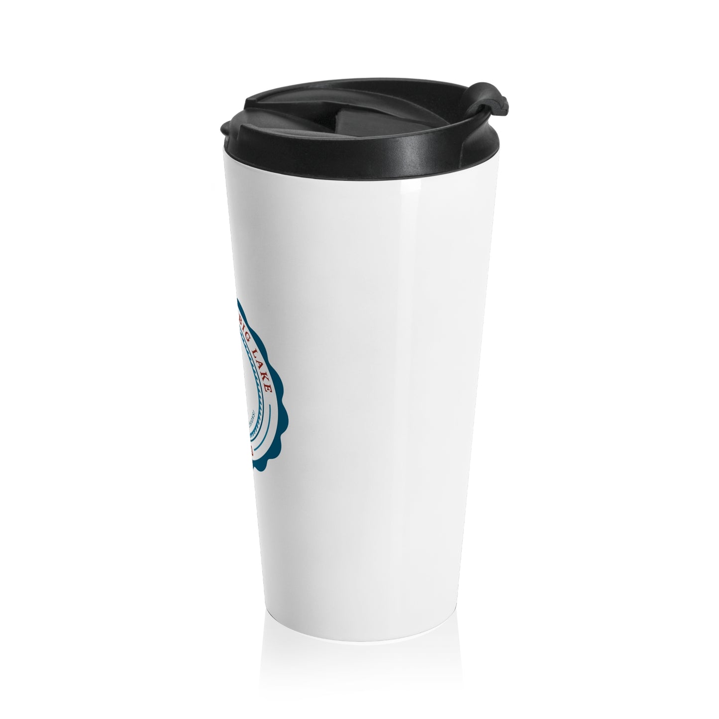 University of Big Lake Stainless Steel Travel Mug – Retro Campus Seal, Insulated Coffee Tumbler