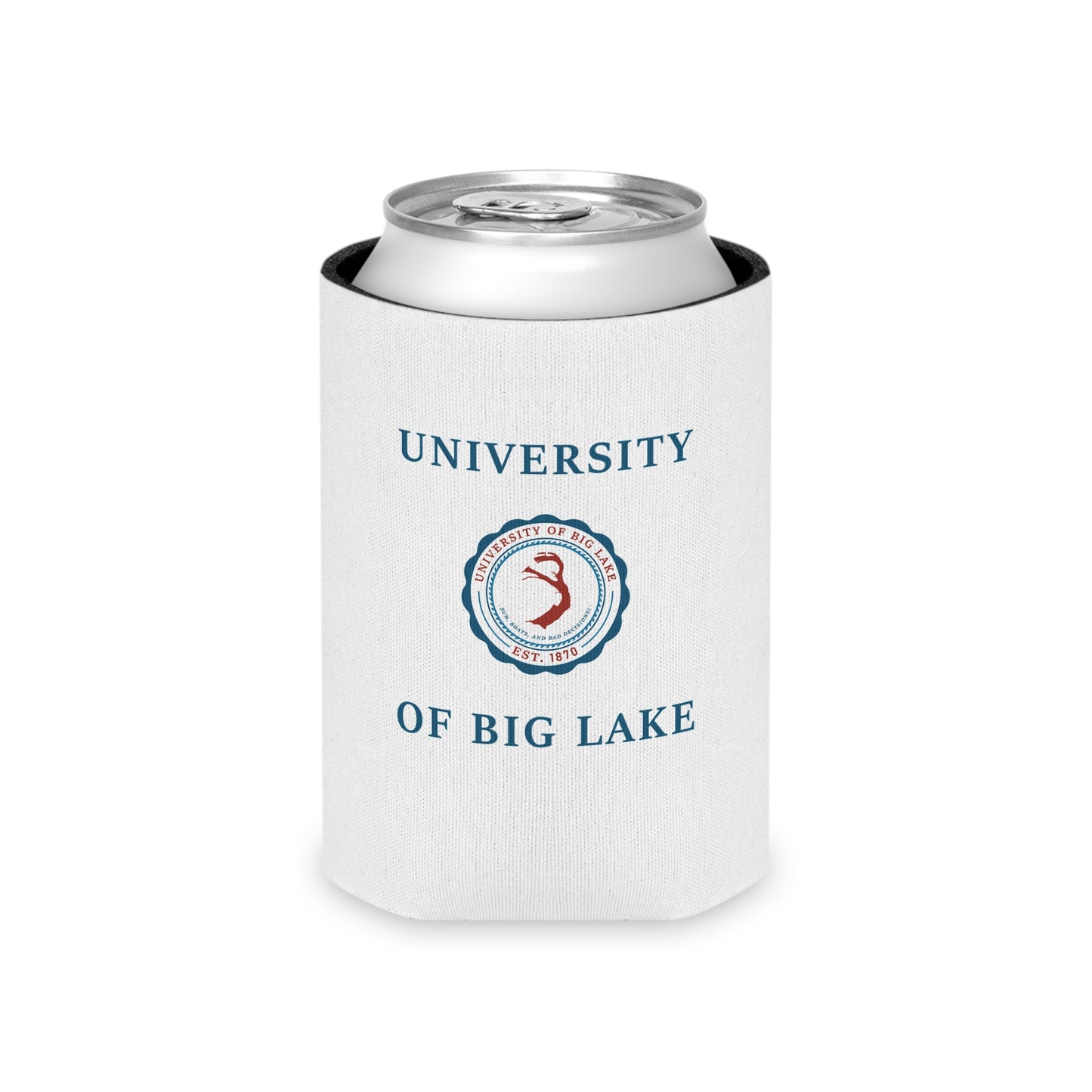 University of Big Lake Can Koozie – UBL Crest Beverage Koozie Reg/Slim