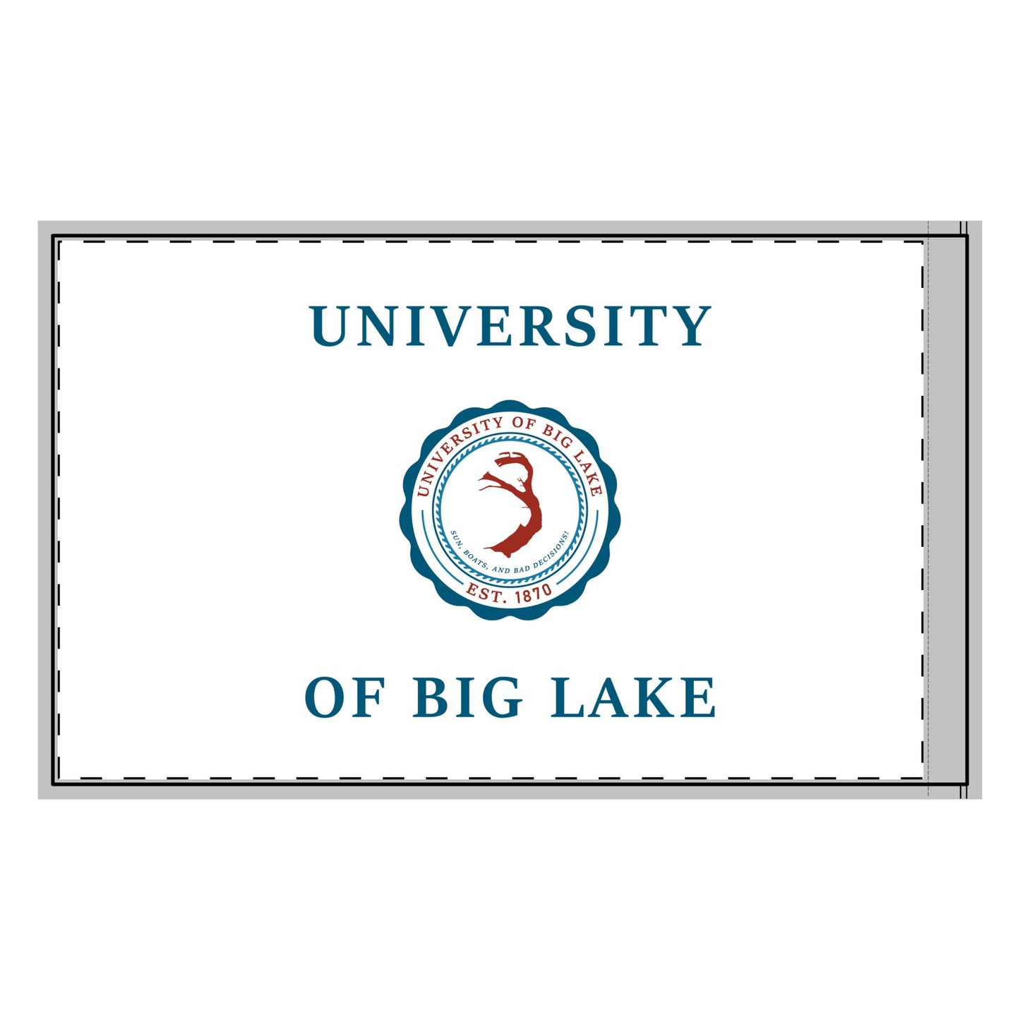 University of Big Lake Double-Sided Flag with Sleeve Attachment - White