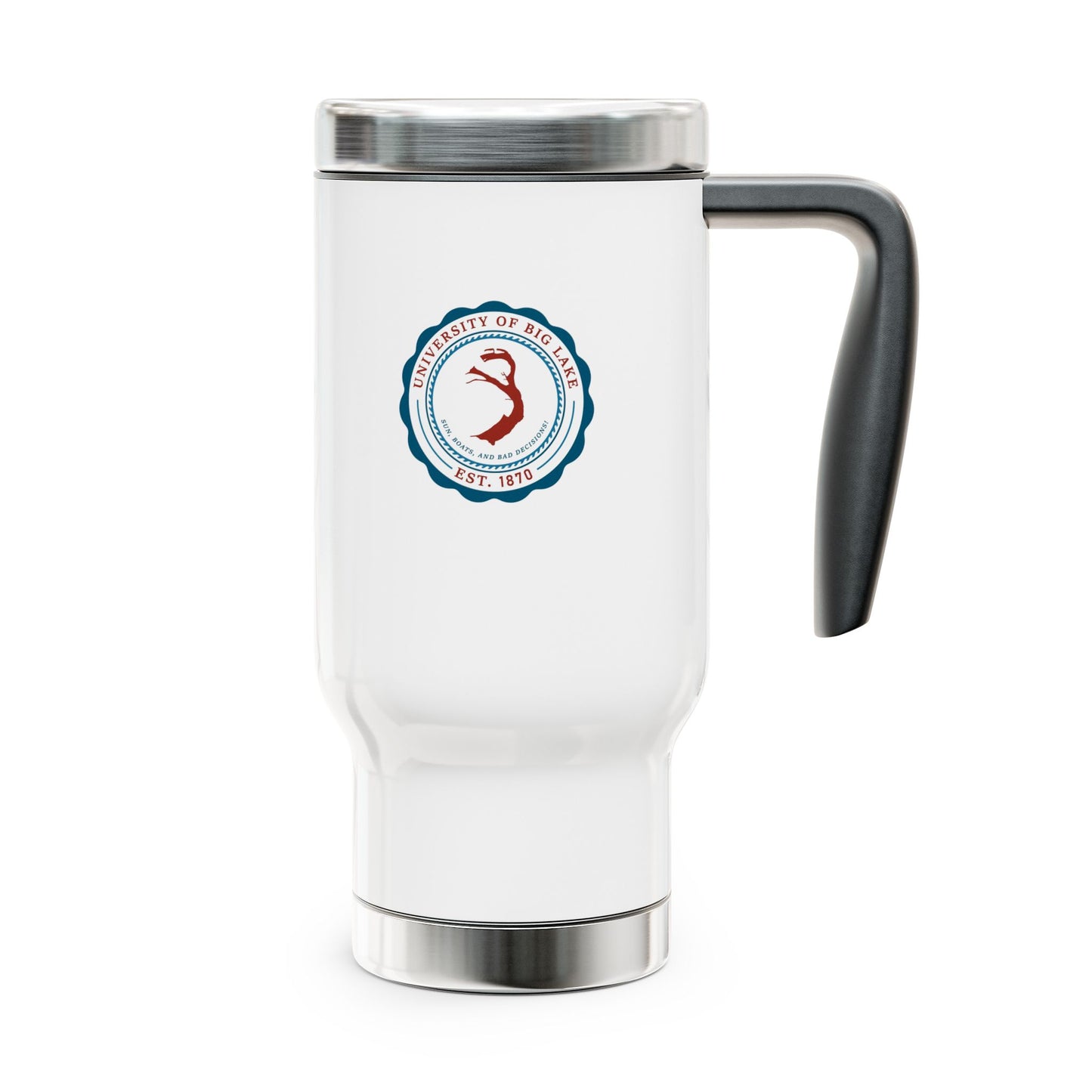 Travel Mug — Vintage Surf Seal Logo 14oz Stainless Steel Travel Mug with Handle